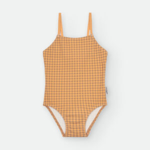 Bañador escote recto estampado cuadros