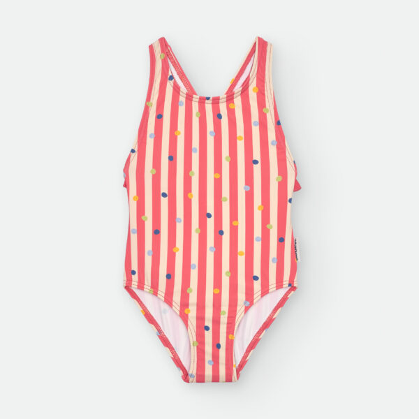 Bañador escote redondo estampado puntos