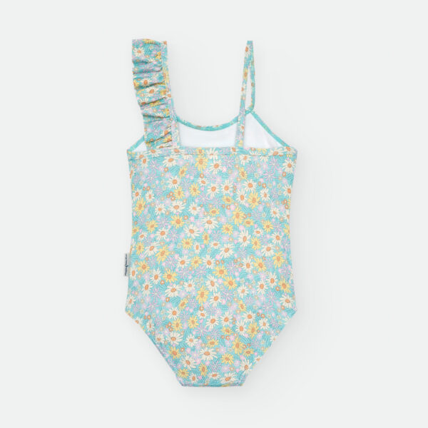 Bañador escote redondo estampado flores con volantes - Imagen 2