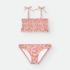 Bikini dos piezas estampado flores rosas