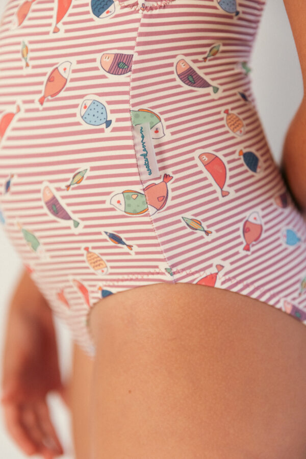 Bañador escote redondo estampado peces - Imagen 3