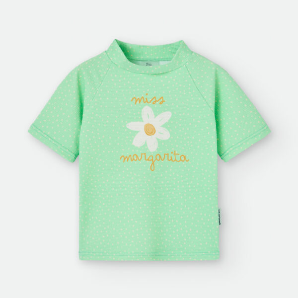 Camiseta de baño estampado flor