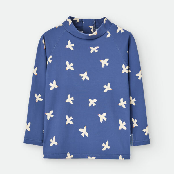 Camiseta de baño estampado pájaros