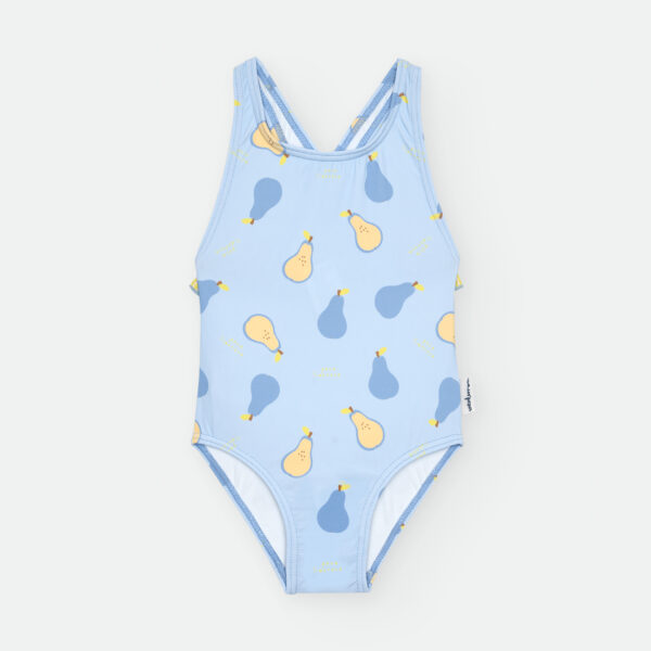 Bañador escote redondo estampado peras
